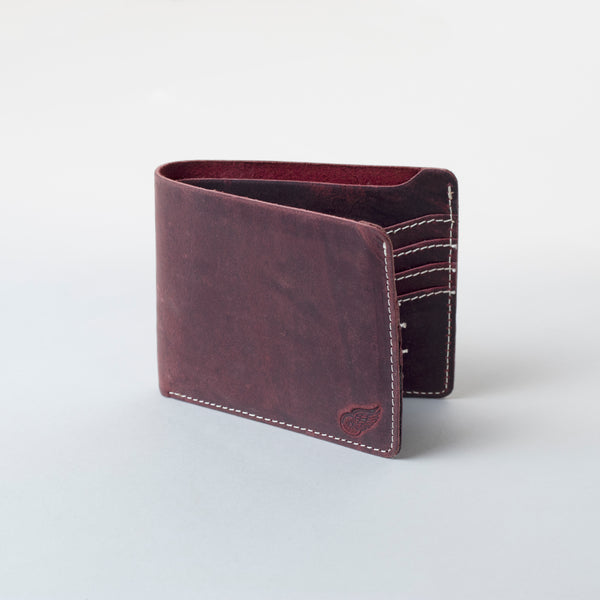 AHM CRAFT Rancher Crazy Horse Genuine Leather Bi-Fold Wallet with Multiple Card Slots