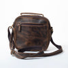 Vintage Look Textured Leather Side Bag for Men