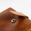 AHM CRAFT Vintage Brown Genuine Leather Zipper Wallet with ID Window and Chain Pocket