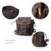 Men's Textured Leather Flap Backpack with Front Zipper
