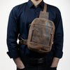 Men's Vintage Leather Chest Bag / Sling Bag