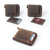 Premium Black Genuine Leather Zip-Around Wallet with ID Window and Multiple Card Slots